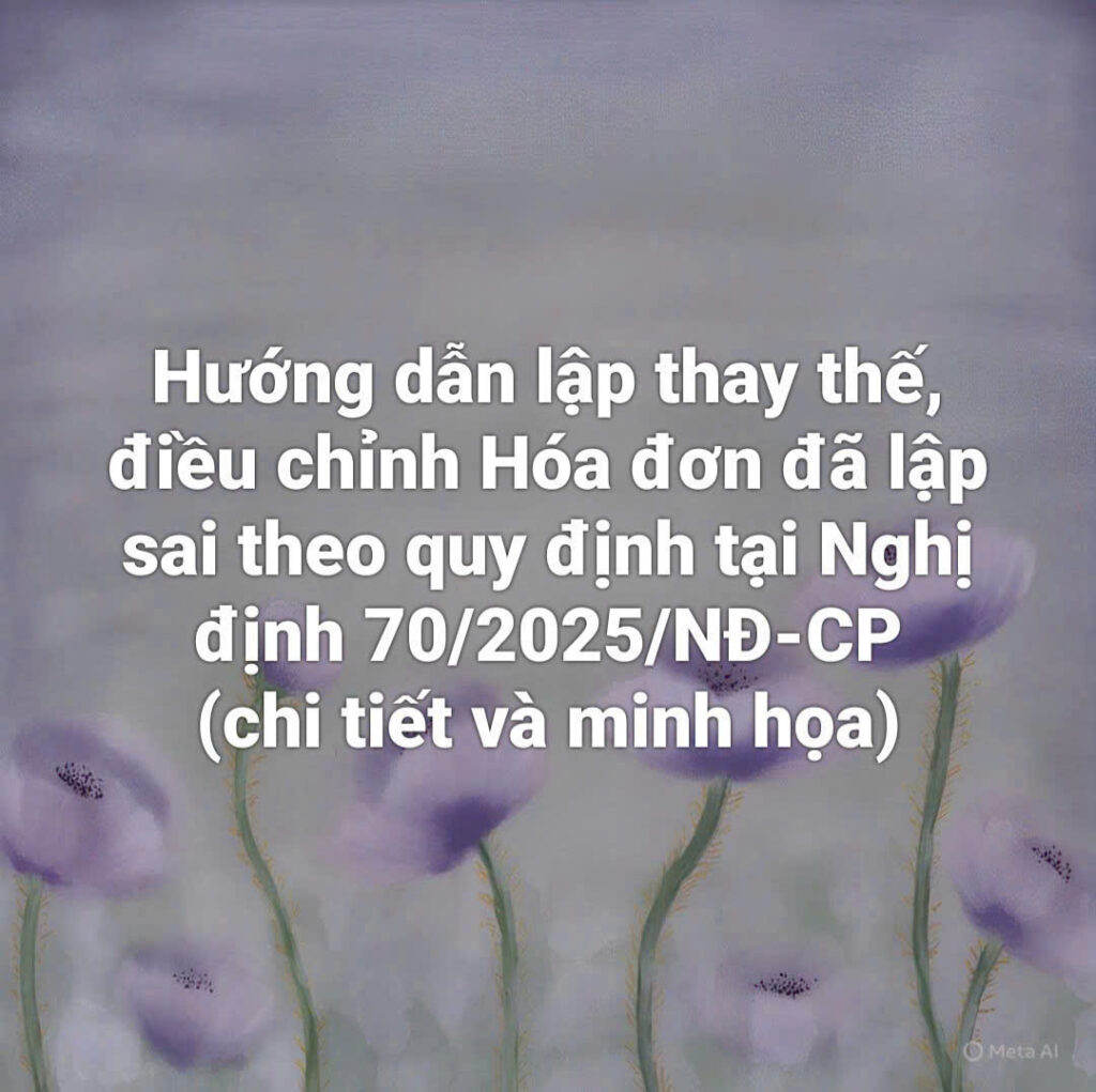 Hướng dẫn điều chỉnh Hóa đơn theo Nggị định 70