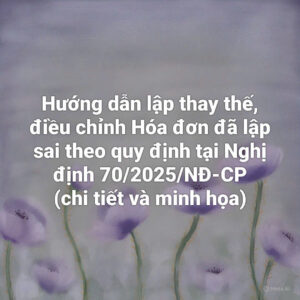 Hướng dẫn điều chỉnh Hóa đơn theo Nggị định 70