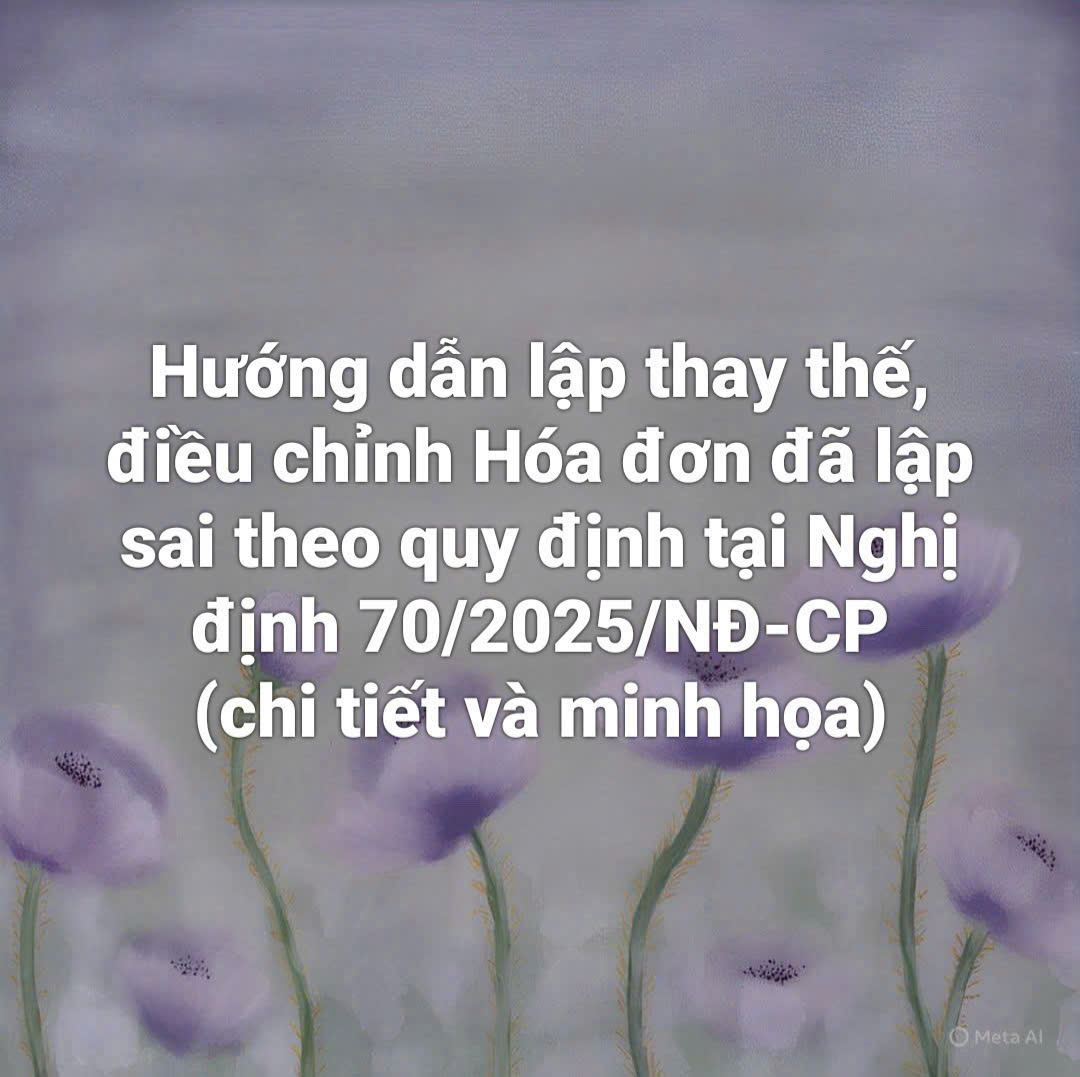 Hướng dẫn điều chỉnh Hóa đơn theo Nggị định 70